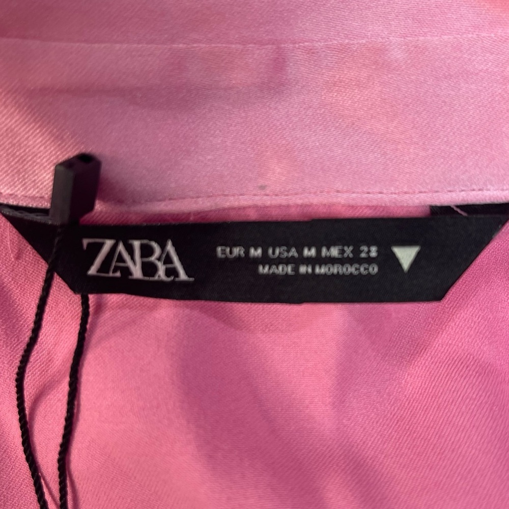 Zara Light Pink Satin Wrap-Style Mini Dress - Picture 7 of 12
